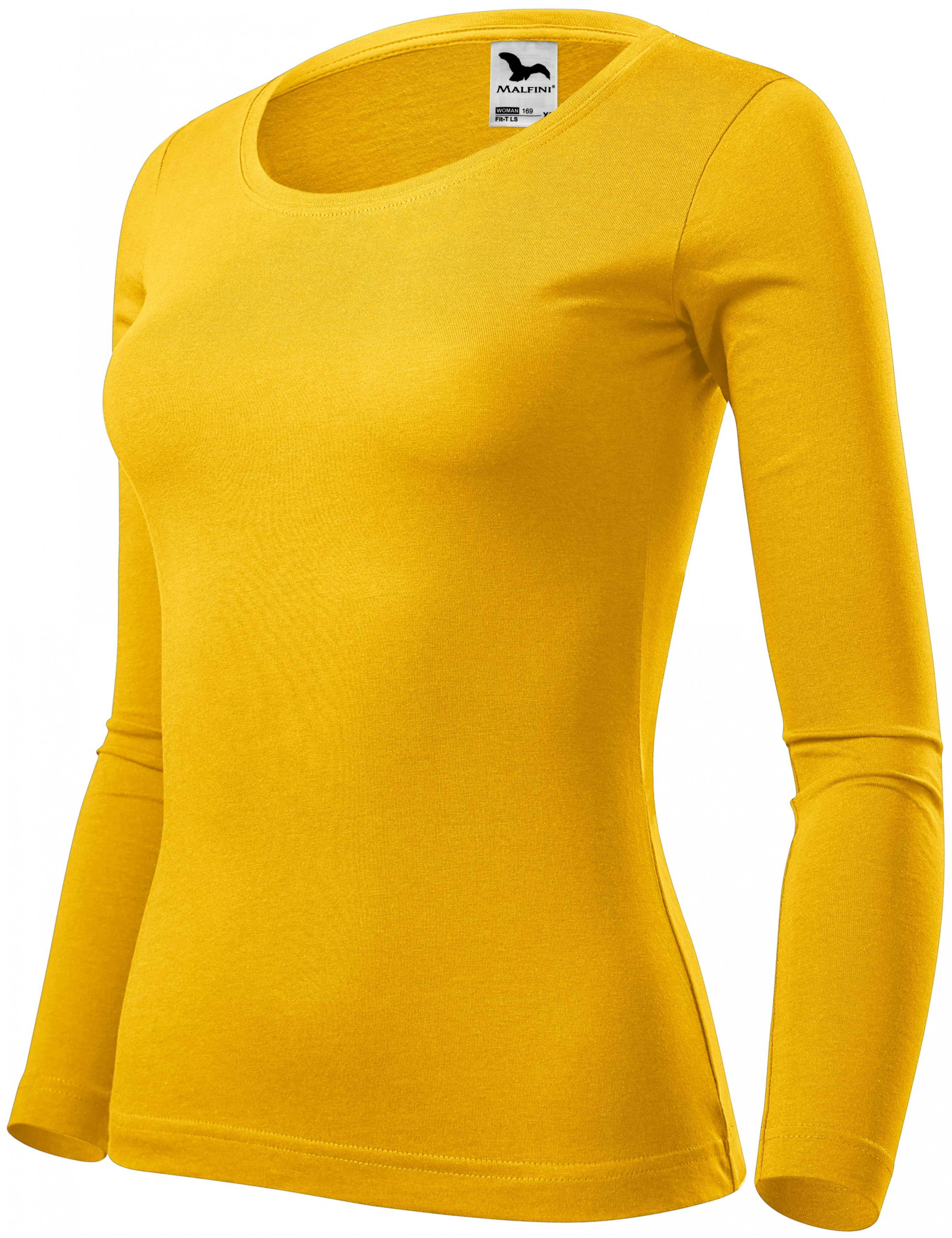 Hosszú ujjú női póló, sárga, XS