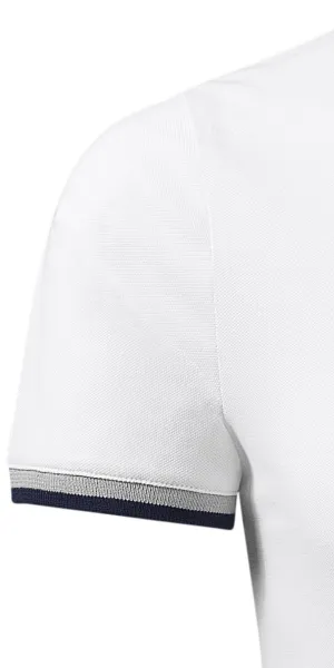 Férfi póló gallérral - Rövid ujjú, kontrasztos csíkokkal