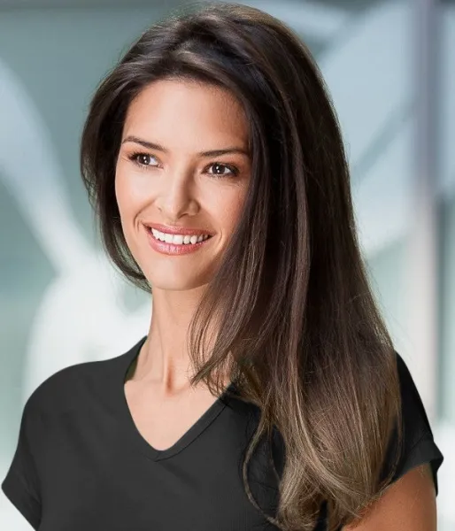 Kúpos női póló raglán ujjú - Mély V-nyakkivágás