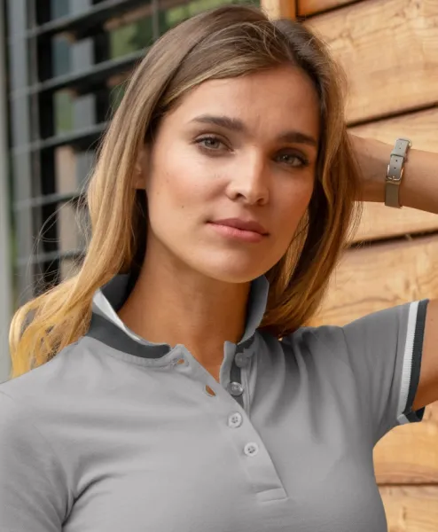 Női póló magas gallérral - 4 gombos rögzítés