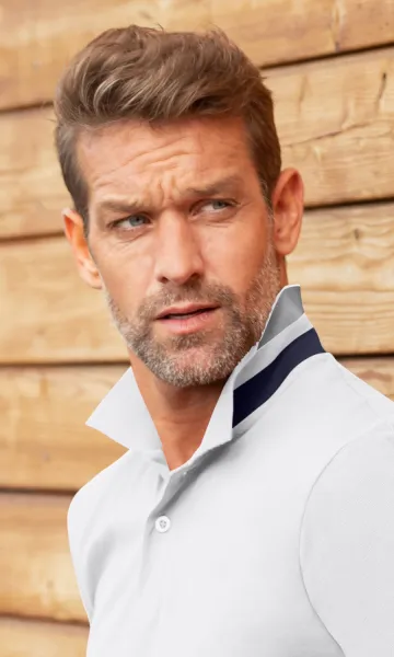 Férfi póló gallérral - 2 gombos rögzítés