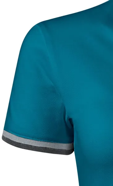 Női ruha gallérral felfelé - Rövid ujjú, kontrasztos csíkokkal