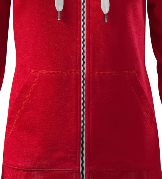 Női kontrasztos pulóver kapucnival - Szűkülő szabású oldalsó varrások