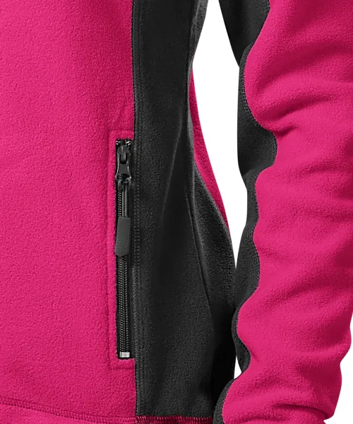 Női polár kontraszt kabát - Praktikus cipzáras zsebek