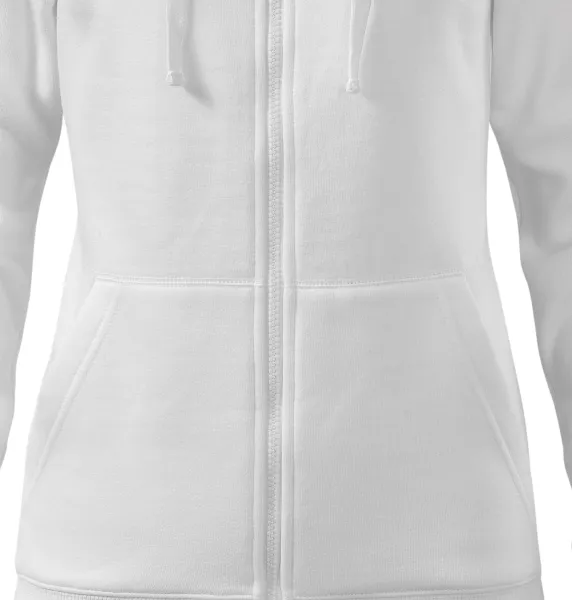 Női pulóver kapucnival - Szűkülő szabású oldalsó varrások