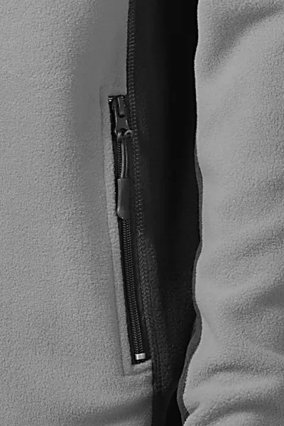 Férfi polár kontraszt kabát - Praktikus cipzáras zsebek