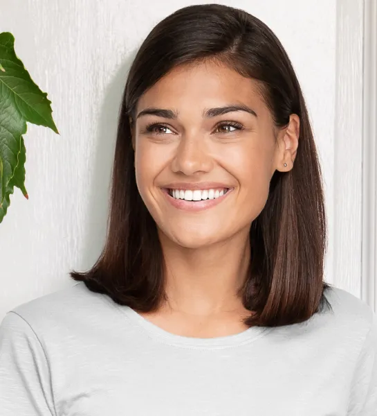 Női póló, texturált organikus pamut - Klasszikus kerek nyakkivágás