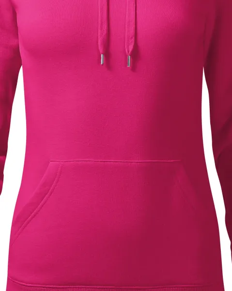 Női pulóver kapucnival cipzár nélkül - Szűkülő szabású oldalsó varrások