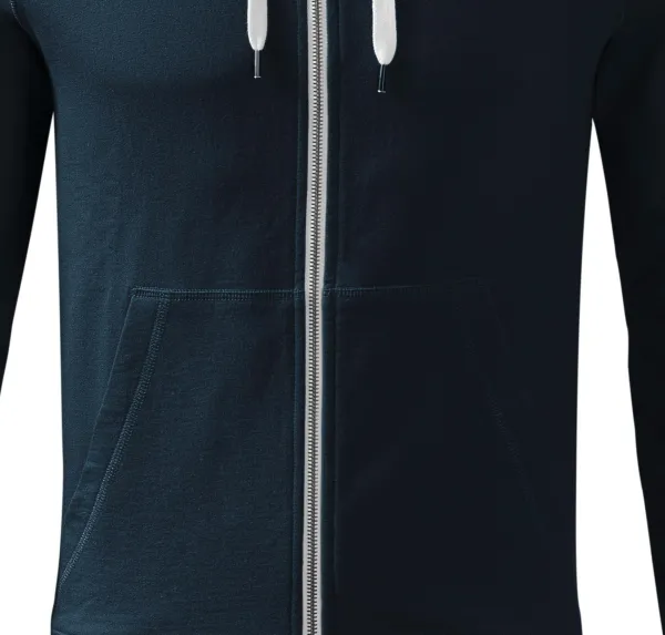 Férfi kontrasztos pulóver kapucnival - Laza szabás oldalsó varrással