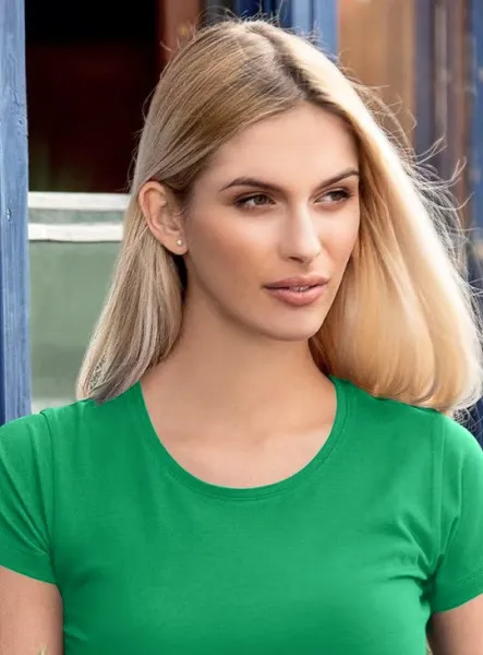 Női póló nagyon rövid ujjú - Klasszikus kerek nyakkivágás