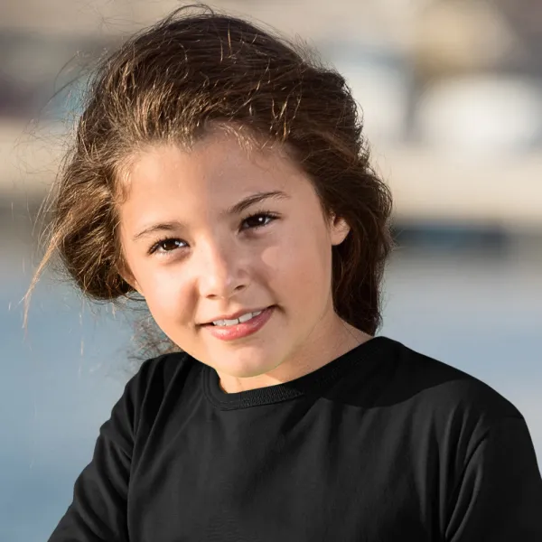 Gyermek hosszú ujjú póló - Klasszikus kerek nyakkivágás